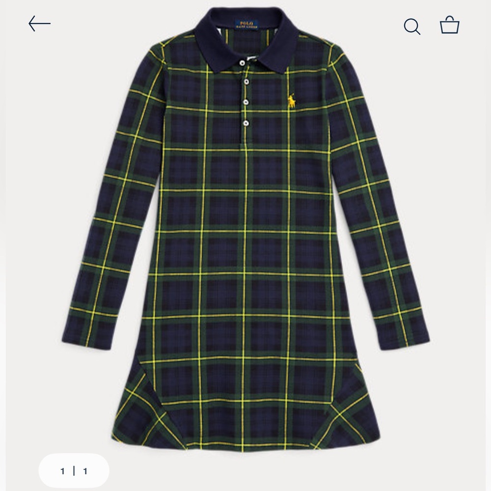 Ralph Lauren Navy and Yellow Plaid Dress with bloomer